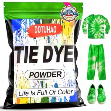 Imagem de DOTUHAO Tie Dye em pó, corante verde grama para roupas, tintura de tecido, corantes permanentes e em pó para lavagem rápida, corantes criativos para roupas (verde grama, 113 g)
