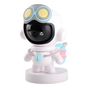 Imagem de Câmera de Monitoramento Astronauta, Babá Eletrônica, WiFi 1080P, Rotação 360°, Visão Noturna, Áudio Bidirecional, Branco, 15x9x8cm, para Quarto de Bebê