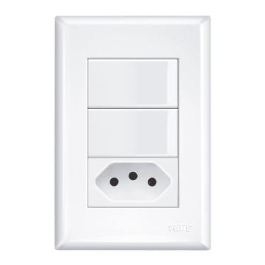 Imagem de Interruptor Fame 2 Teclas C-tomada Distanciada - 2921 Evidence