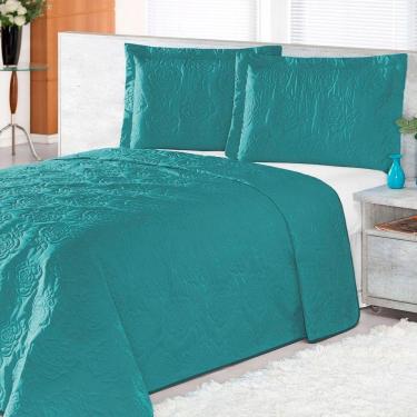 Imagem de Cobre Leito Pratic Rosas Solteiro 2 Pecas - Azul Sky