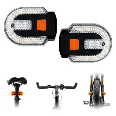 Imagem de Luz traseira de bicicleta com seta, luz traseira para bicicleta, controle remoto sem fio, recarregável, dividido, 5 modos, à prova d'água, luzes traseiras de bicicleta podem ser montadas na frente e