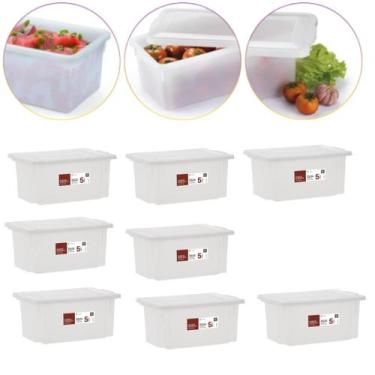 Imagem de Kit 8 Caixa Multiuso Com tampa Pro Açougue Geladeira 5 Lts - Paramount