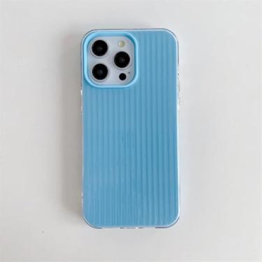 Imagem de Capa de celular translúcida e ondulada para iPhone 16, 15, 14, 13, 12, 11 Pro Max Plus, à prova de choque, fluorescente, com design de bala de gelatina, azul celeste, para iPhone 11.