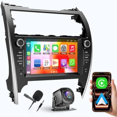 Imagem de Rádio estéreo 4G + 64G para Toyota Camry 2012-2014 com chave, carro sem fio e Android Auto com Android 13, compatível com Bluetooth/GPS/WiFi/câmera de reserva/SWC/FM