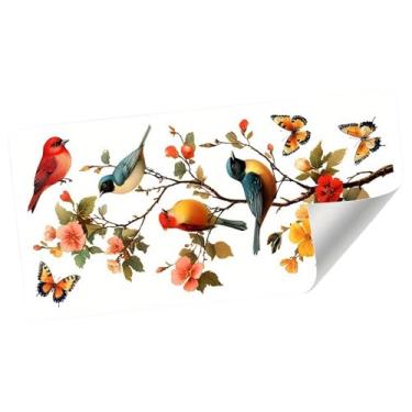 Imagem de oshhni Adesivo de Natal com Animais para Janela, Decalque Decorativo em PVC para Festas, Presente, Enfeite de Natal, Adesivos para Vidro para Decoração de, Pássaro