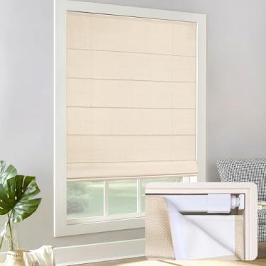 Imagem de LazBlinds Persianas romanas sem fio - sem ferramentas, sem perfuração, fácil instalação, persianas blackout para janela, isolamento térmico com bloqueio UV para quarto/sala de estar, tamanho da janela