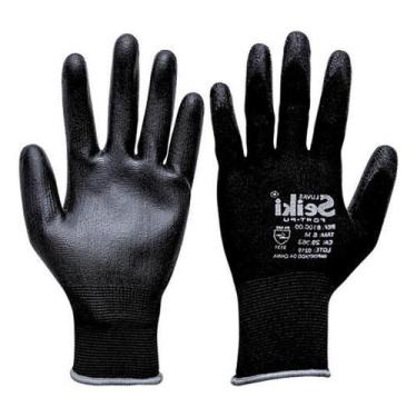 Imagem de 10 Pares De Luva Multitato Tricotada Com Pu Mecânico - Preta - Ghc Ace