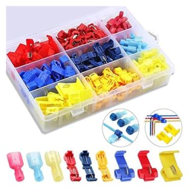 Imagem de Conector T-Tap 120/240PCS Conector de cabo elétrico rápido terminal de fio de bloqueio de emenda terminal de fio de crimpagem (160 peças)