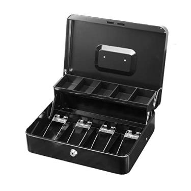 Imagem de YWangQiang SAFECash Box portátil metal ferro cofrinho chaveiro pequena moeda à prova d'água caixa de dinheiro pote depósito bloqueável caixa de segurança caixa armazenamento caixa de dinheiro