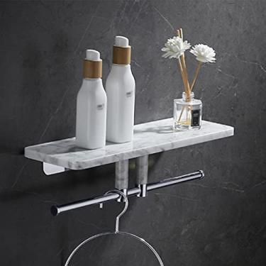 Imagem de LXPYMXDP Prateleira de banheiro, organizador de banheiro, toalheiro de banheiro, organizador de banheiro, organizador de prateleira de lavatório de chuveiro montado na parede/galvanoplastia branca 30