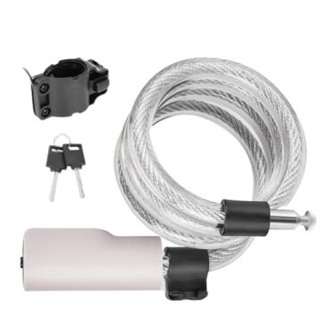 Imagem de Cadeado de corrente de ciclismo - bloqueio de cabo proteção anti-roubo para bicicletas | Corrente de segurança anti-roubo com chave suporte de montagem longo, acessórios de bicicleta para ciclismo