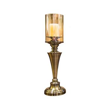 Imagem de Castiçal de vidro de metal de luxo castiçal dourado retrô à luz de velas adereços de jantar castiçal de aromaterapia decoração de mesa presente