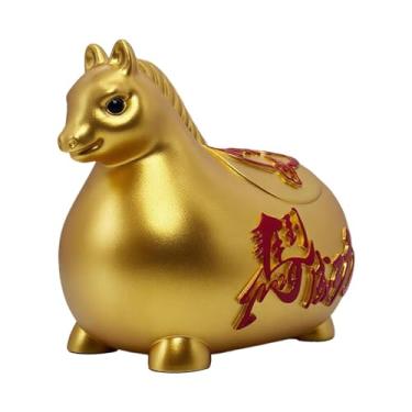 Imagem de FLCPJGV Cofrinho em Formato de Cavalo, Caixa, Lembrancinha Decorativa, Edição Chinesa 2026, Cofrinho para Meninos, Meninas E Adolescentes, Ouro, S