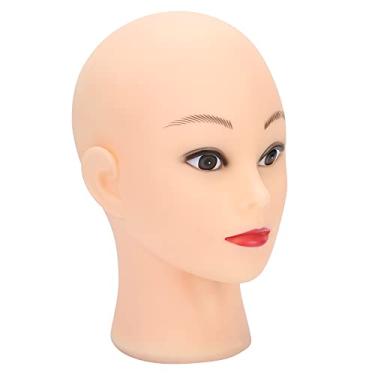 Imagem de Cabeça de manequim careca em pvc, modelo elegante, cabeça de treinamento para perucas, chapéus, maquiagem, prática de material macio e não tóxico