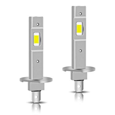 Imagem de SWQS Lâmpada LED H1 de 2 peças, lâmpadas de neblina tamanho mini 1:1, 800% mais brilhante 6500 K, branco frio, Plug and Play, sem necessidade de adaptador, luzes interiores cúpula mapa porta placa de