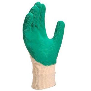 Imagem de Luva de algodão Revestida em látex corrugado verde - Delta Plus