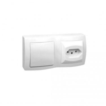 Imagem de Interruptor para Sistema X 1T+Tomada Branco - Pial Legrand