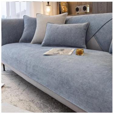 Imagem de SPXMQSS Capas de sofá para sofá secional, capas de sofá macias, capa de sofá de chenille de 1/2/3/4 lugares, antiderrapantes, capas de almofada de sofá em forma de L, protetor de móveis A 90 x 90 cm