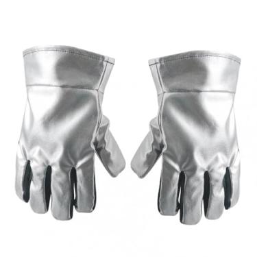 Imagem de MERIGLARE Luvas de Soldagem Resistentes Ao Calor para Fábricas E Mineração, com Proteção Retardante de Chamas para As Mãos.