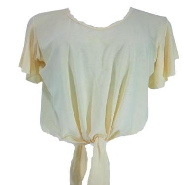 Imagem de Blusa Feminina de Amarrar Manga Curta Gola em V Moda Verão - sol modas