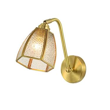 Imagem de Arandela de parede nórdica em latão, moderna, com 1 lâmpada, estilo japonês, ideal para cabeceira, sala de estar, quarto, corredor e varanda, soquete E27, B.