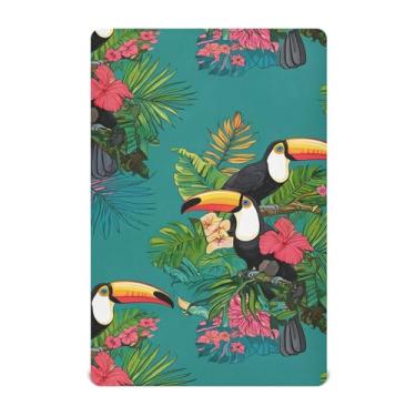 Imagem de Burbuja Lençol de berço de hibisco Toucans para meninos e meninas, lençol com elástico 71 x 132 cm para colchões de berço padrão e infantil, macio e respirável