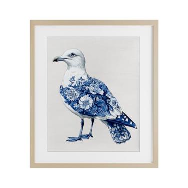 Imagem de Stupell Industries Impressão emoldurada Funky Toile Seagull Birch sob vidro, design por Lettered and Lined, 16 x 13