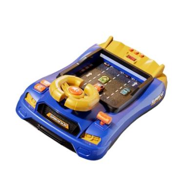 Imagem de Esquirla Volante de carro de corrida de brinquedo educativo e com música, simulador de direção para crianças, presente de aniversário, Versão Azul Do Temporizador