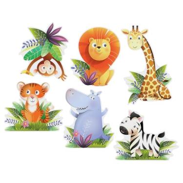 Imagem de Fun Express Recortes de parede para festa de animais de zoológico, 63,5 cm, 63,5 cm, 6 peças