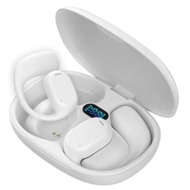 Imagem de Fone de Ouvido Bluetooth 5.3 Esportivo Compativel com Android e IOS com Alça de Orelha – Bateria Potente, Leve e Confortável, Resistente ao Suor, Ideal para Corridas/Treinos eTrabalho (Branco)