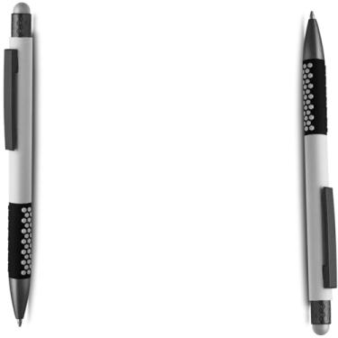 Imagem de Caneta Esferográfica em Alumínio Reciclado, Escrita Azul, Refil Tipo Parker, Ponta Touch Emborrachada, 0.8cm, Ambidestro, 15g (Kit 2 Branco)