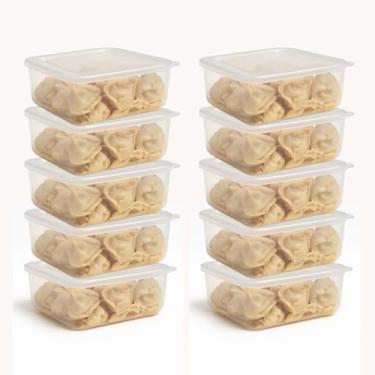 Imagem de Kit 10 Potes Plásticos 270ml Tampa Transparente Potes Mini Organizador Marmita Fitness BPA Free