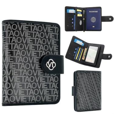 Imagem de Capa carteira com porta-passaporte, organizador de documentos essenciais de viagem, porta-cartões de crédito, bolso para moedas, fecho amagnético, capa de couro para passaporte fashion alfabeto para