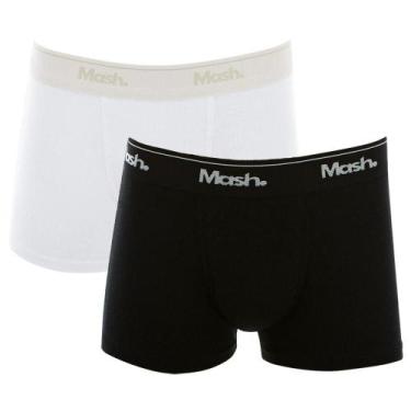 Imagem de Kit 2 Peças Cueca Boxer Mash Infantil Elástico Algodão, Preto, Gg