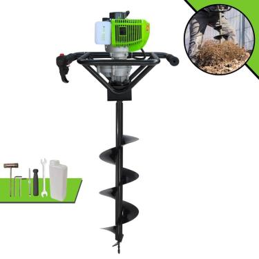 Imagem de Perfurador de Solo Perfuratriz Menegotti MPS-52 À Gasolina 52cc 1,8HP 9.000rpm Motor 2 Tempos Completo Com Broca 80X20cm