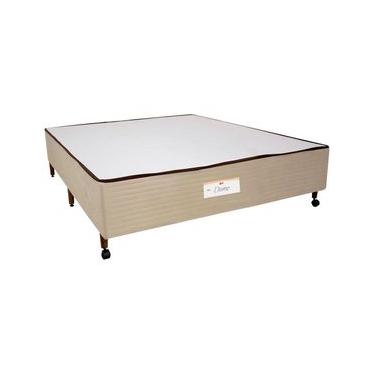 Imagem de Base Box de Casal Castor Dome com Revestimento em Tecido Suede 40x138x188cm - Bege