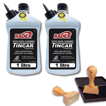 Imagem de Kit 2 Tintas Para Almofada De Carimbo Recarregável 1 Litro Cada Cor Pr