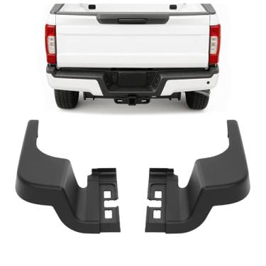 Imagem de KUAFU Almofada de pára-choques traseiro compatível com Ford F-250 F-350 F-450 Super Duty com furos Park Assist End Side Step Substituição para HC3Z17B807BC FO1191148 Plástico PP