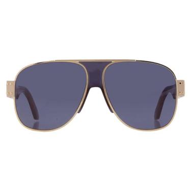 Imagem de Dior Óculos de sol femininos Blue Pilot DIORDIGNATURE A3U CD40071U 10V 61, dourado brilhante