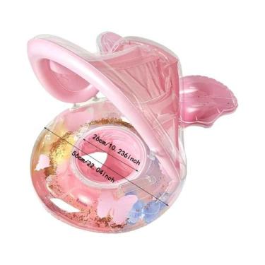 Imagem de Boia Inflável De PVC Com Alça E Sombrinha Para Piscina, Assento Flutua