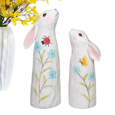 Imagem de Estatuetas de Coelho da Páscoa,Decoração Sazonal Em Resina,Escultura Decorativa Para Mesa - Para Sala Estante Escritorio Quarto Jardim Patio E