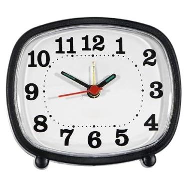Imagem de Relógio Despertador Retro Pilha Preto - Estilo Antigo Clássico para Quarto, Design Vintage com Alarme Funcional