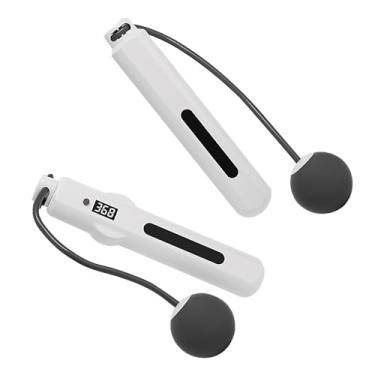 Imagem de Alomejor Pular Corda, Corda Sem Fio de Pular Com o Smart LED Counter & Voice Motivation, PU ABS ROPE PAR (Branco)