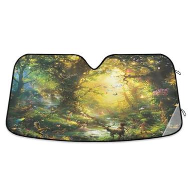 Imagem de Guarda-sol Magic Forest World Para-brisa de carro janela frontal para carro Mantenha o veículo fresco grande