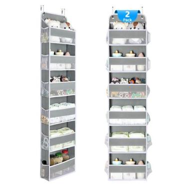 Imagem de Organizador Over Door Yecaye de 6 camadas e 12 bolsos 155x36x15cm x2