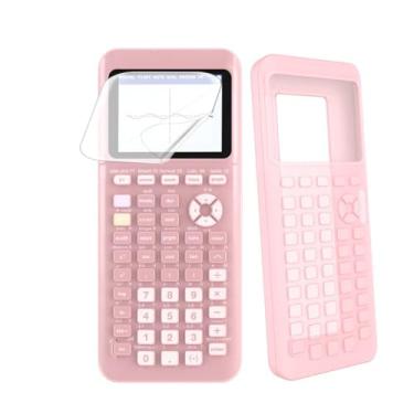 Imagem de Tznzxm Protetor de tela Texas Instruments TI-84 Plus CE, para Texas Instruments TI-84 Plus CE capa de calculadora gráfica colorida, capa traseira antiderrapante de TPU fina capa de borracha rosa