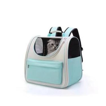 Imagem de Mochila para Animais de Estimação, Transparente e Lilás, Bolsa de Transporte com Alça Dupla (verde)