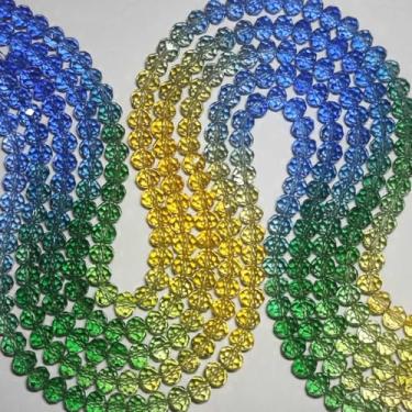 Imagem de Kit 300 Cristais 8mm Achatados e Facetados – 5 Fios de Cristal para Artesanato Bijuterias e Decoração (Mix "Brasil" Cristal)