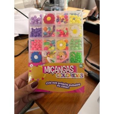 Imagem de Caixa de Miçangas Coloridas para Artesanato e Bijuterias – Kit Criativo Infantil e Adulto – Diversas Cores e Formatos – Ideal para Pulseiras, Colares e DIY