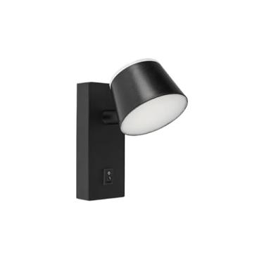 Imagem de Lâmpada LED de rua de 7W com luz quente, voltagem dupla, luz de leitura branca/preta para quarto, controle independente, luz noturna multifuncional(Preto)